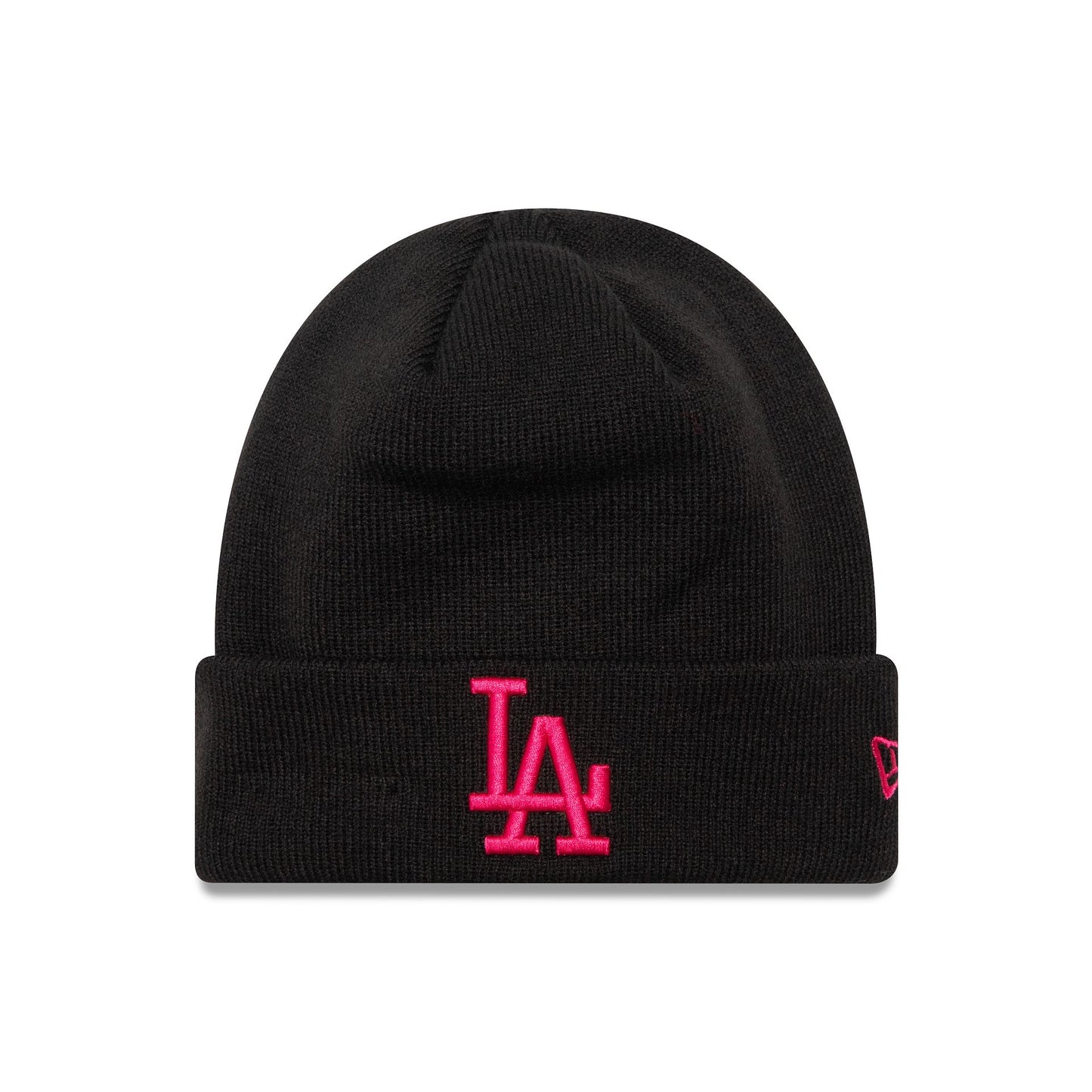 This is a LA Dodgers League Essential Black Cuff Knit Beanie Hat 1