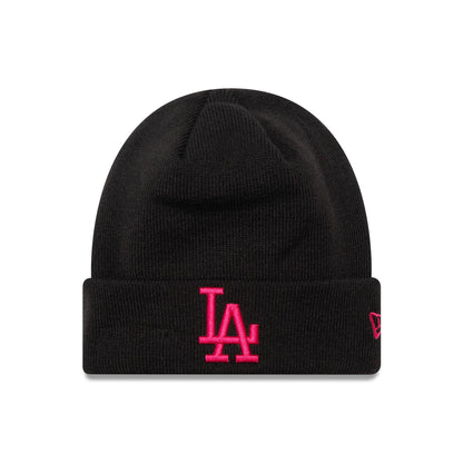 This is a LA Dodgers League Essential Black Cuff Knit Beanie Hat 1