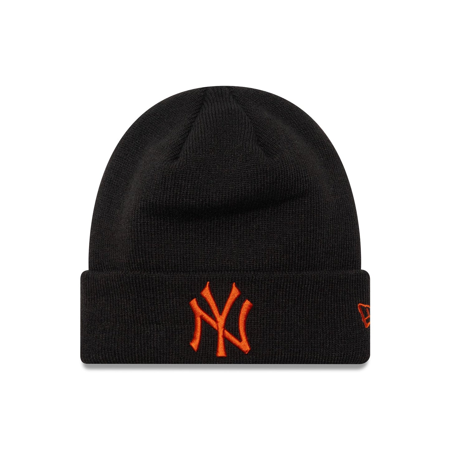 This is a New York Yankees League Essential Black Cuff Knit Beanie Hat 1