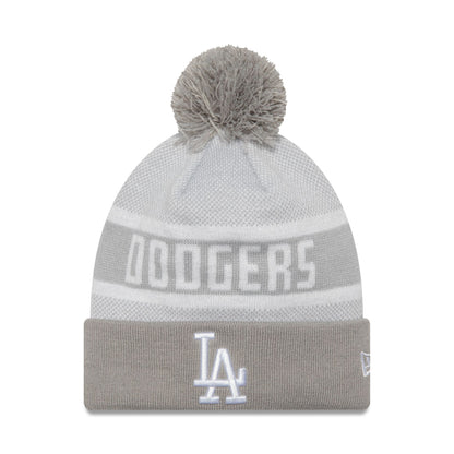 This is a LA Dodgers Grey Jake Knit Beanie Hat 1