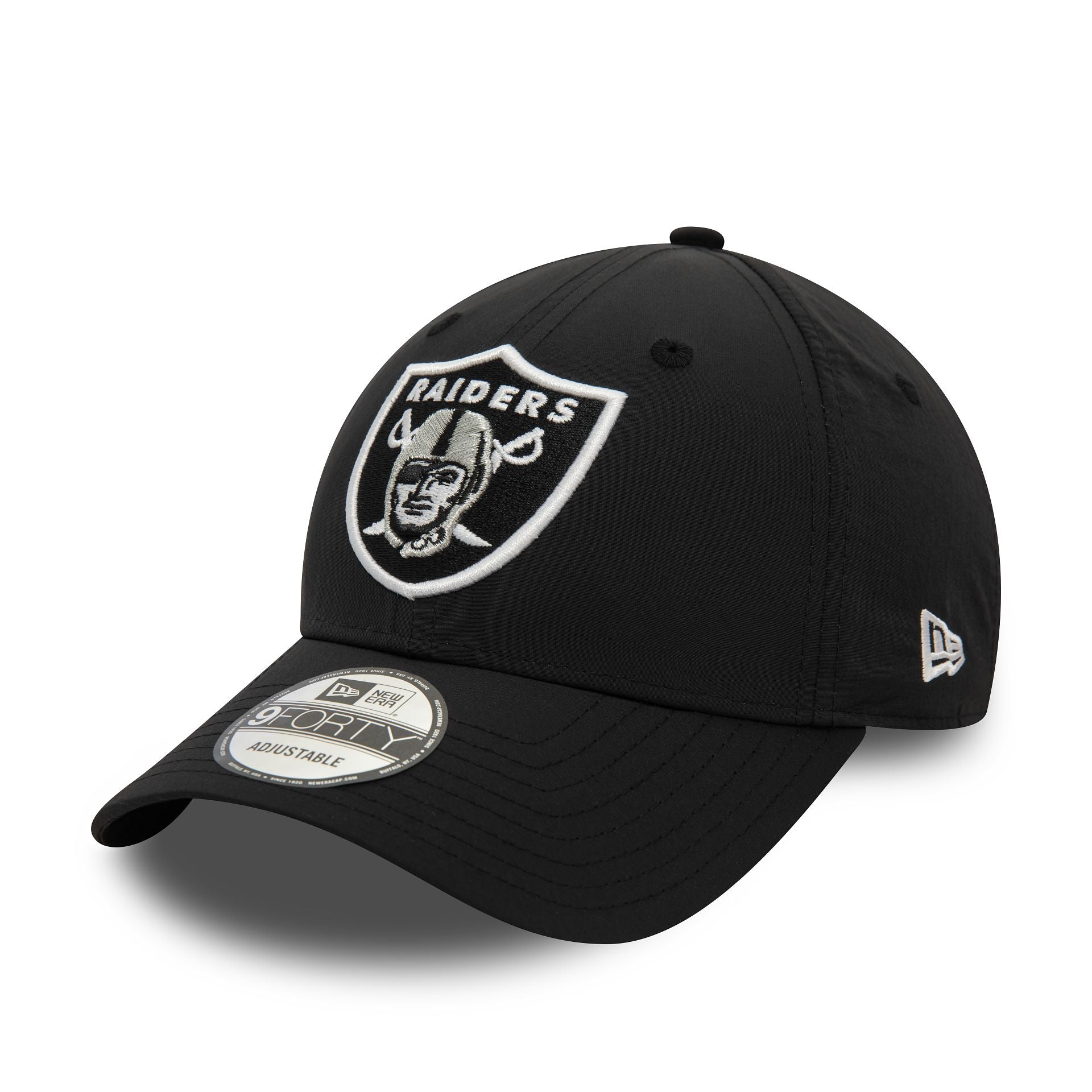 This is a Las Vegas Raiders Recycled Black 9FORTY Adjustable Cap 1