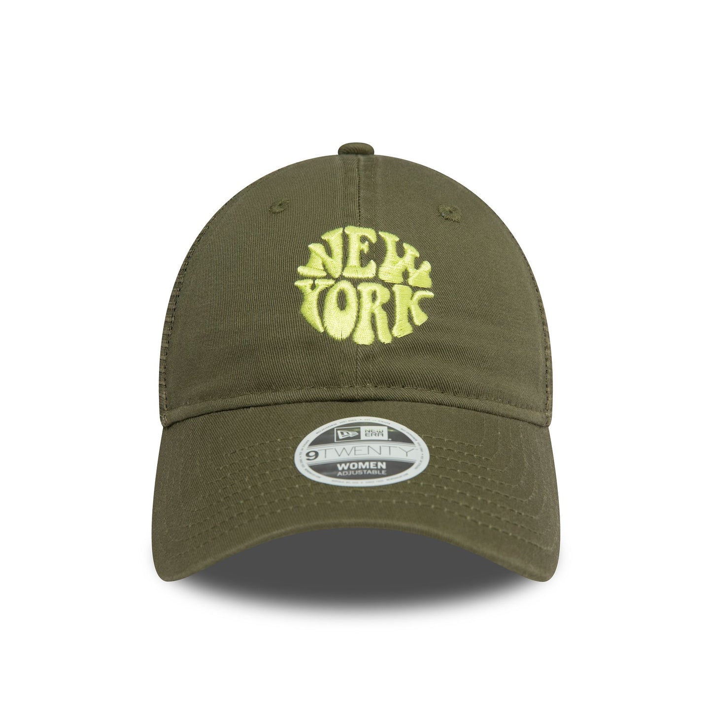 This is a New Era Womens Green 9TWENTY Adjustable Trucker Cap 4