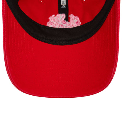 This is a New Era Womens Washed Red 9TWENTY Adjustable Cap 5