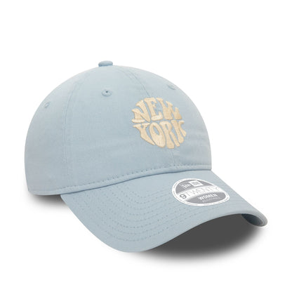 This is a New Era Womens Washed Pastel Blue 9TWENTY Adjustable Cap 3