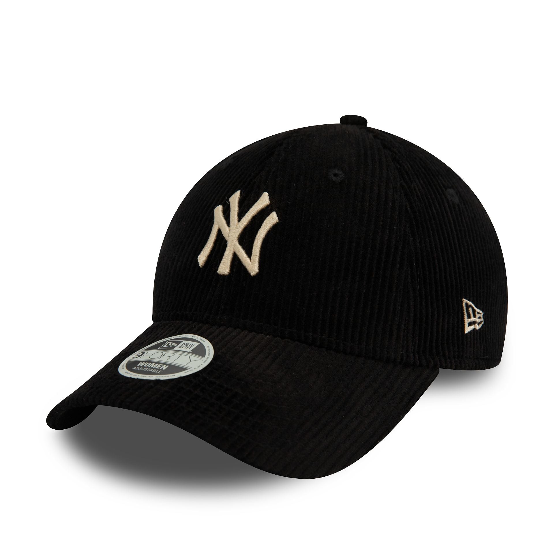 This is a New York Yankees Womens Cord Black 9FORTY Adjustable Cap 1