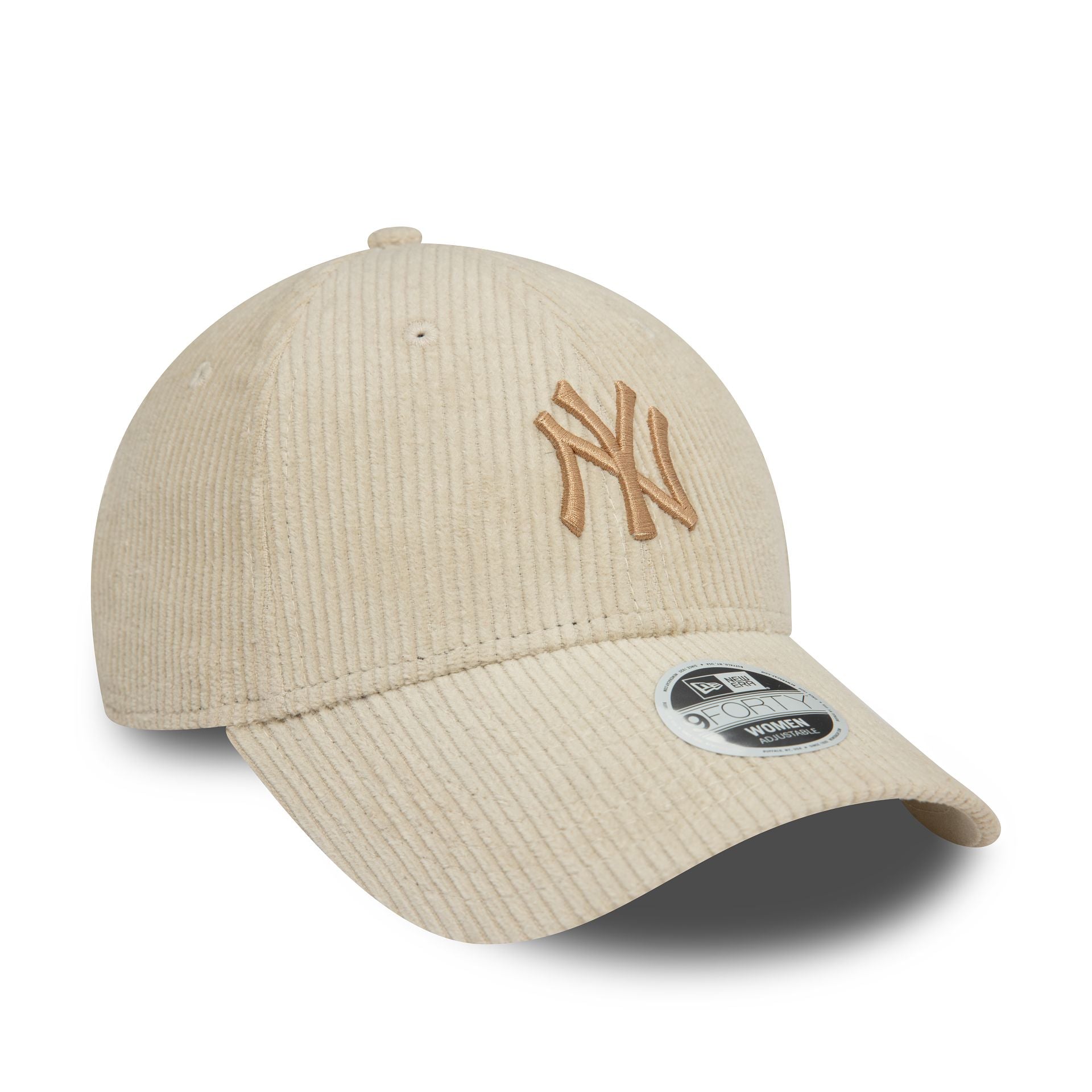 This is a New York Yankees Womens Cord Light Beige 9FORTY Adjustable Cap 3