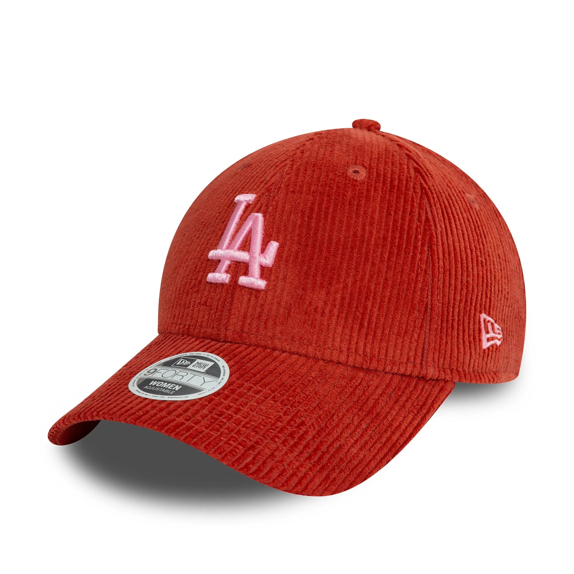 This is a LA Dodgers Womens Cord Red 9FORTY Adjustable Cap 1