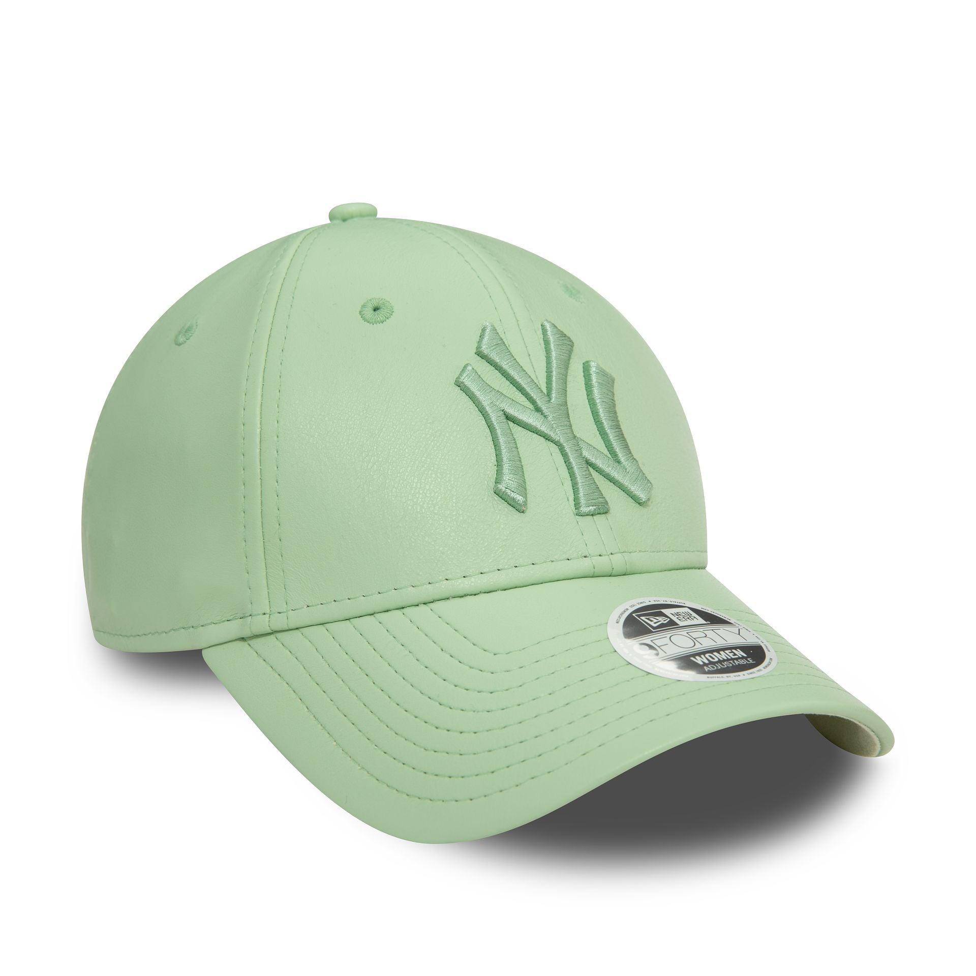 This is a New York Yankees Womens Pu Leather Green 9FORTY Adjustable Cap 2