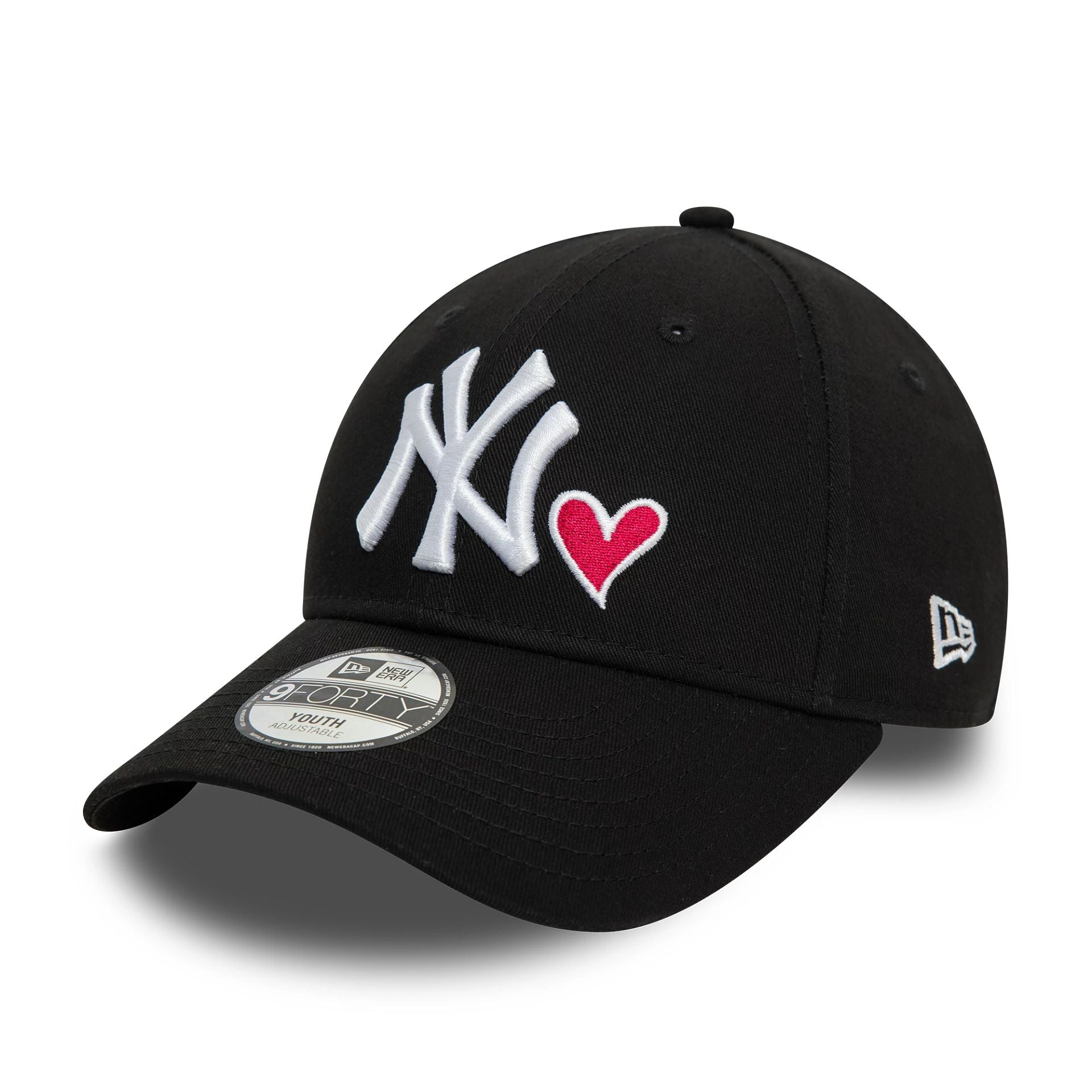 This is a New York Yankees Youth Icon Black 9FORTY Adjustable Cap 1