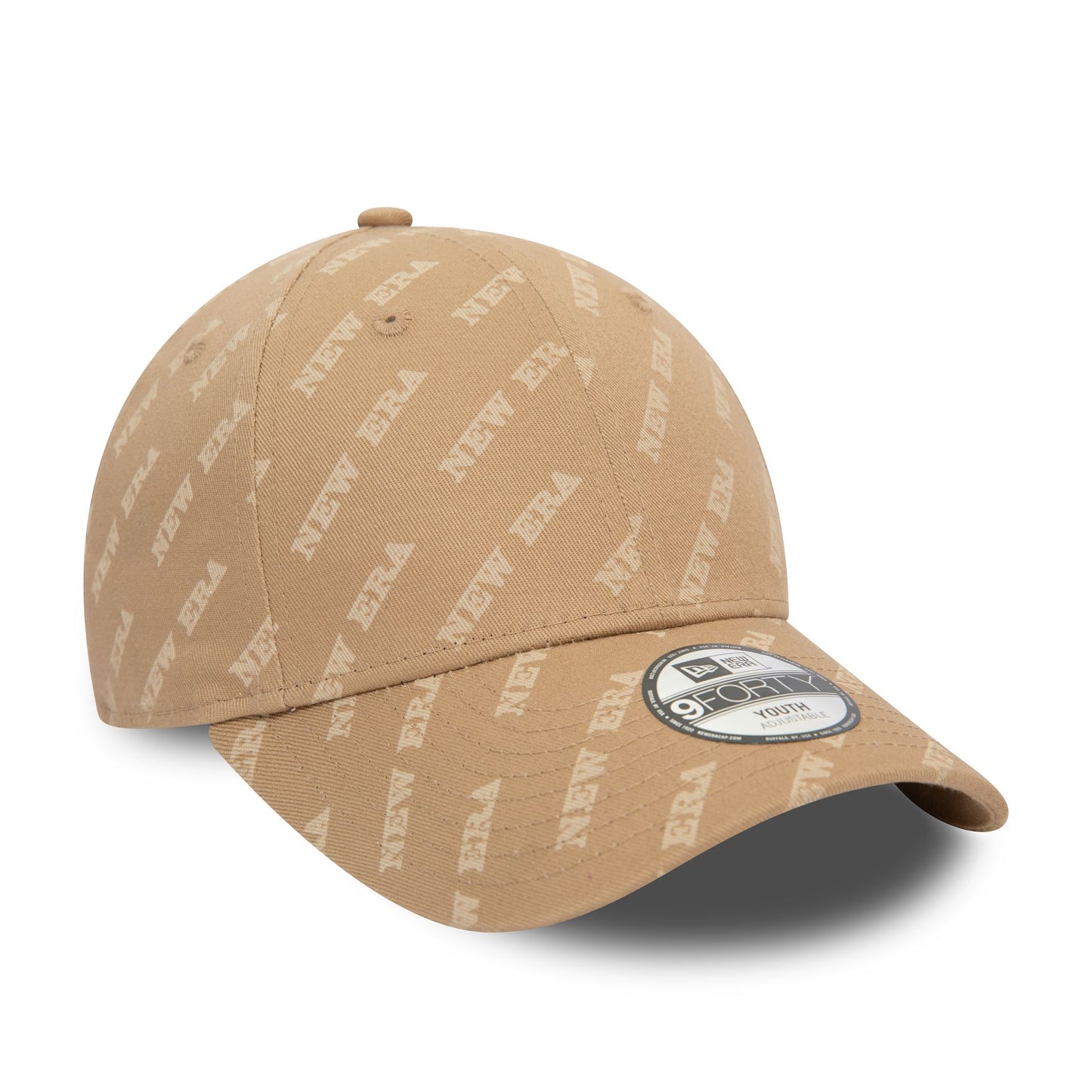 This is a New Era Youth Mono Beige 9FORTY Adjustable Cap 2