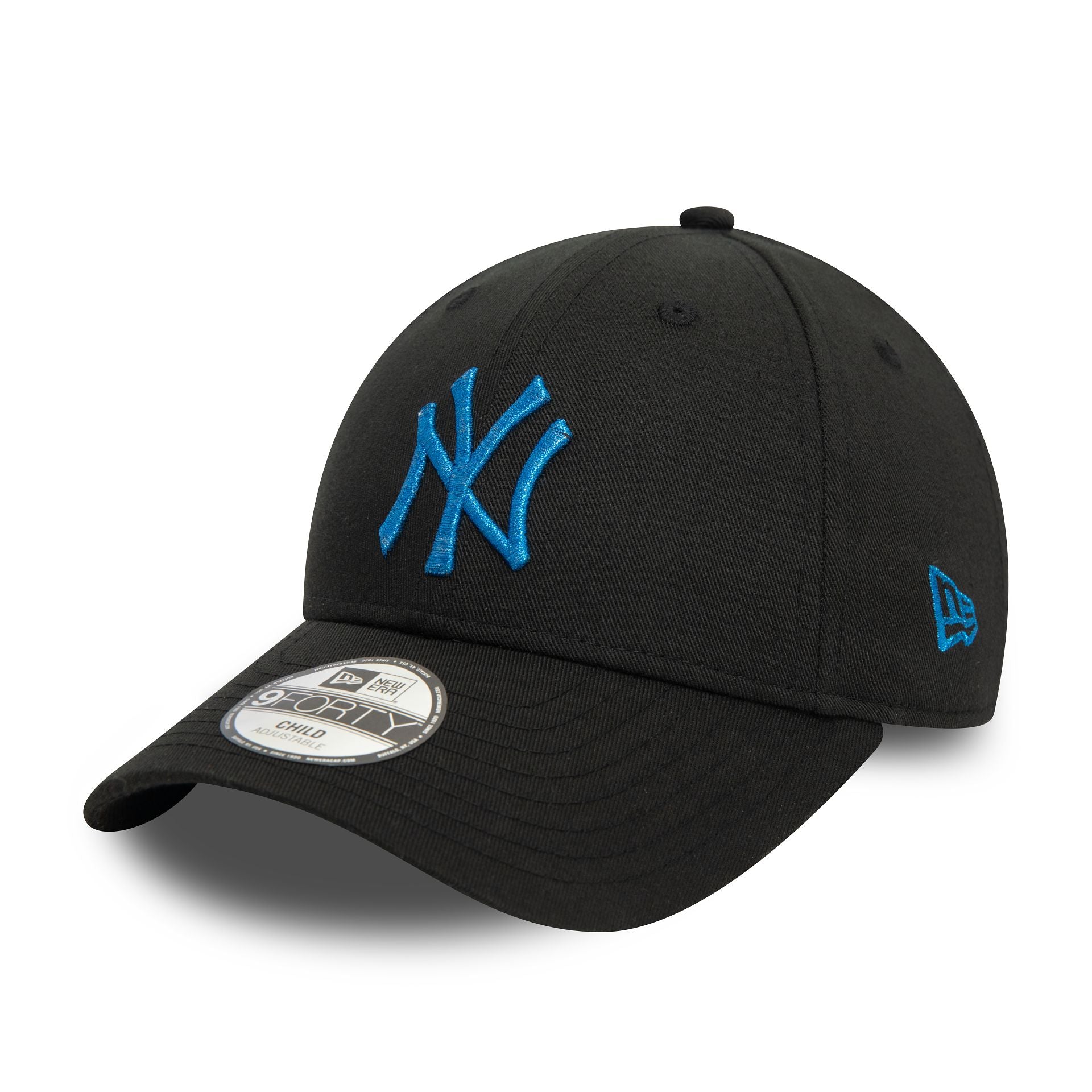 This is a New York Yankees Child Glitter Black 9FORTY Adjustable Cap 4