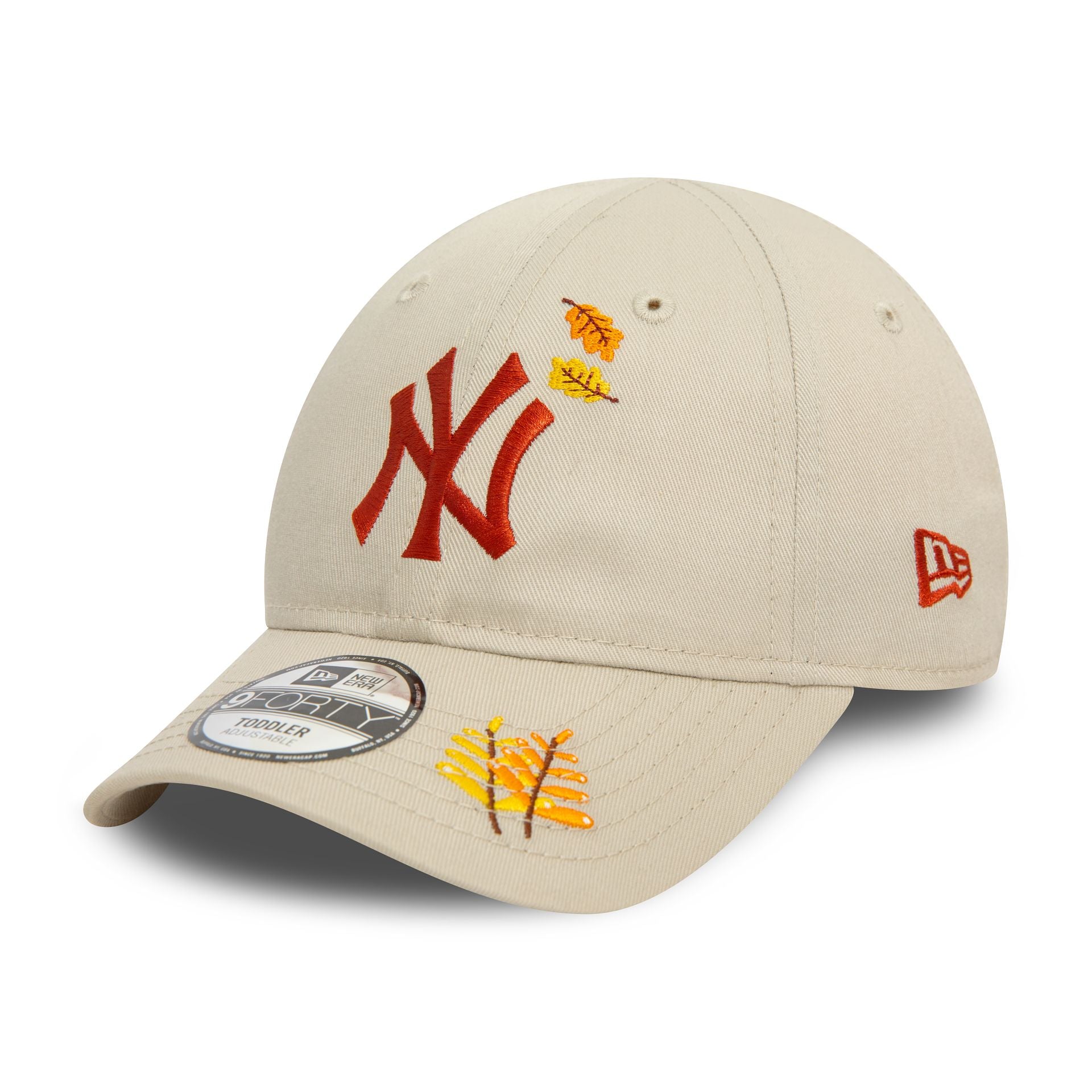 This is a New York Yankees Toddler Icon Light Beige 9FORTY Adjustable Cap 1