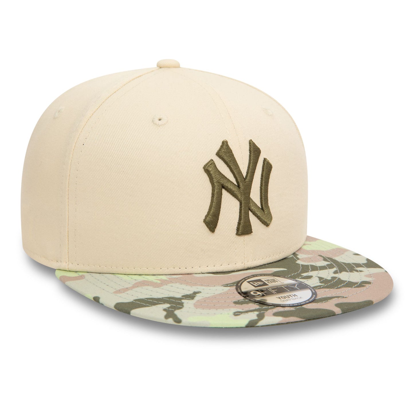 This is a New York Yankees Youth Contrast Light Beige 9FIFTY Snapback Cap 4