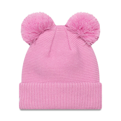 This is a New York Yankees Child Pastel Pink Double Bobble Knit Beanie Hat 2