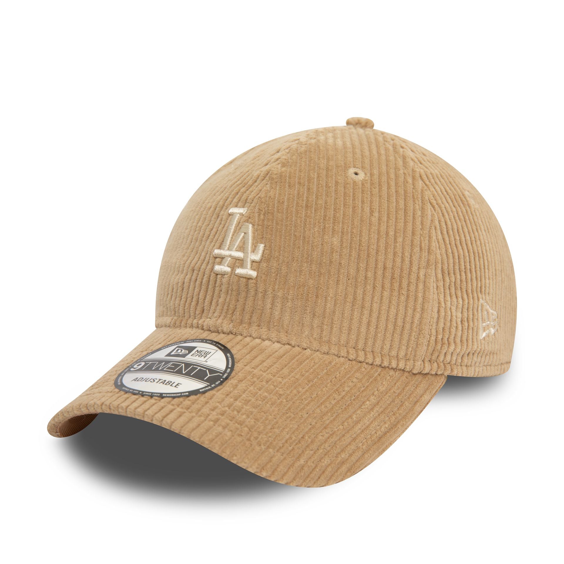 This is a LA Dodgers Cord Beige 9TWENTY Adjustable Cap 1