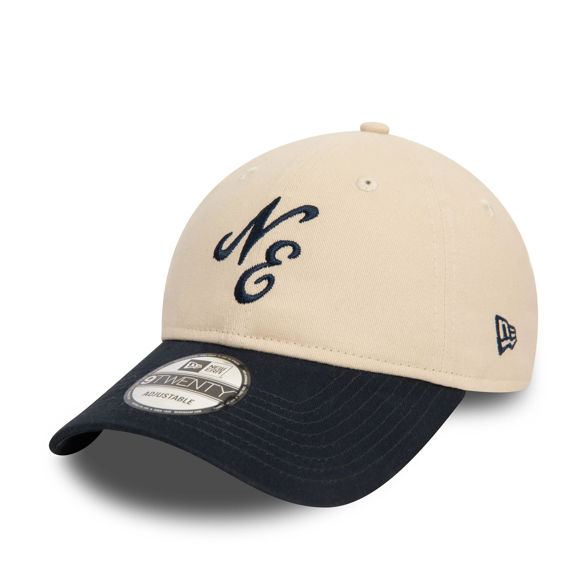 This is a New Era Peached Cotton Navy 9TWENTY Adjustable Cap 1