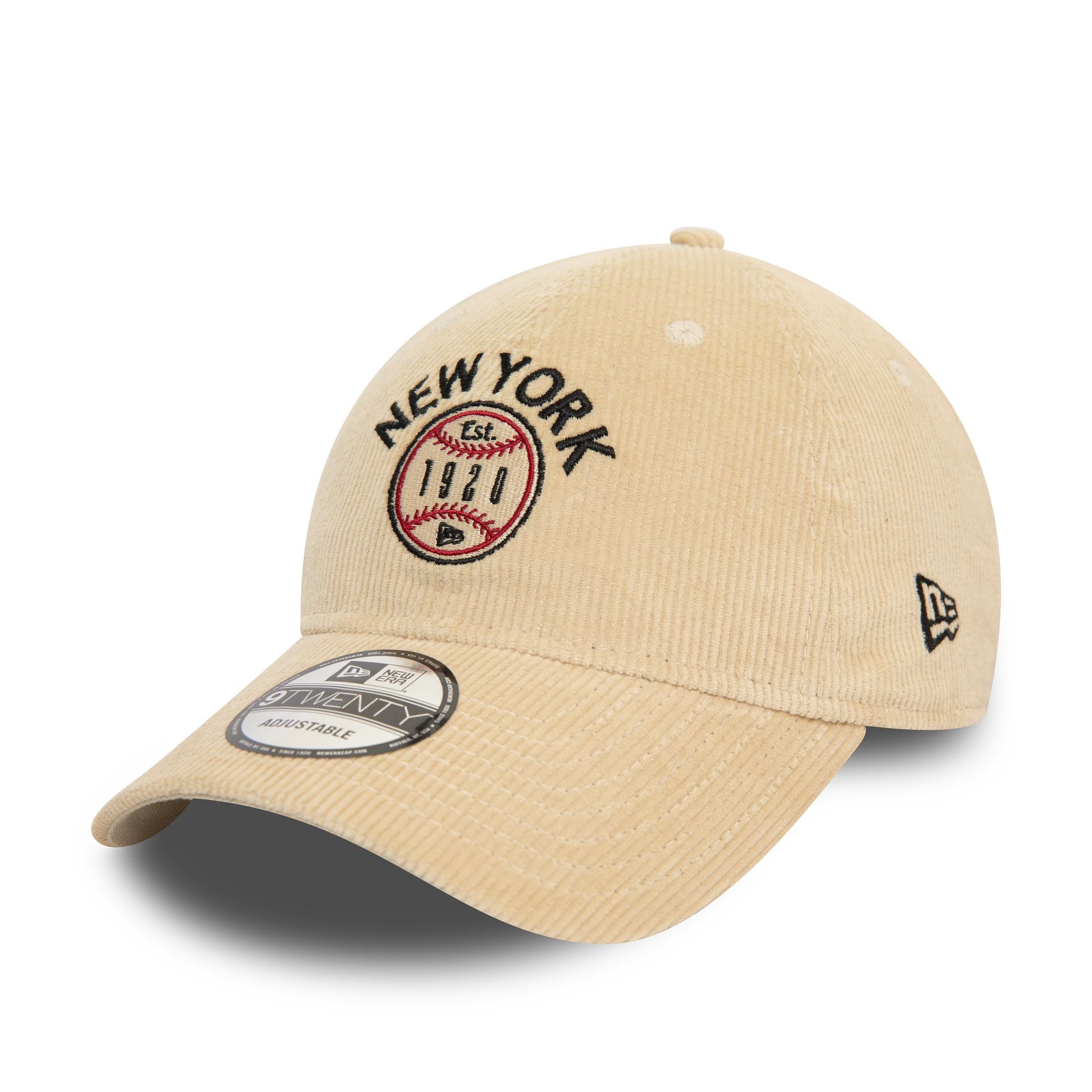 This is a New Era Cord Light Beige 9TWENTY Adjustable Cap 1