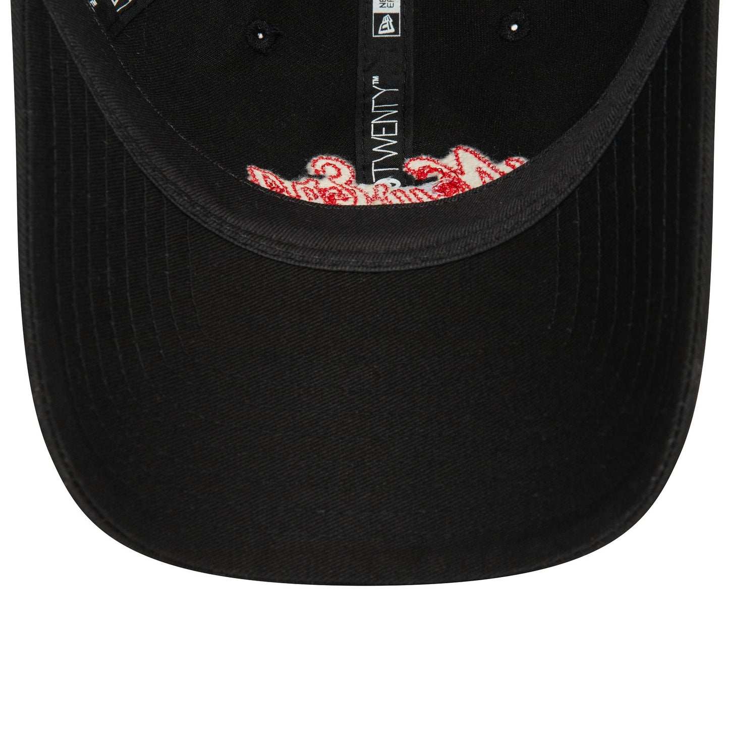 This is a New Era Heritage Script Black 9TWENTY Adjustable Cap 5