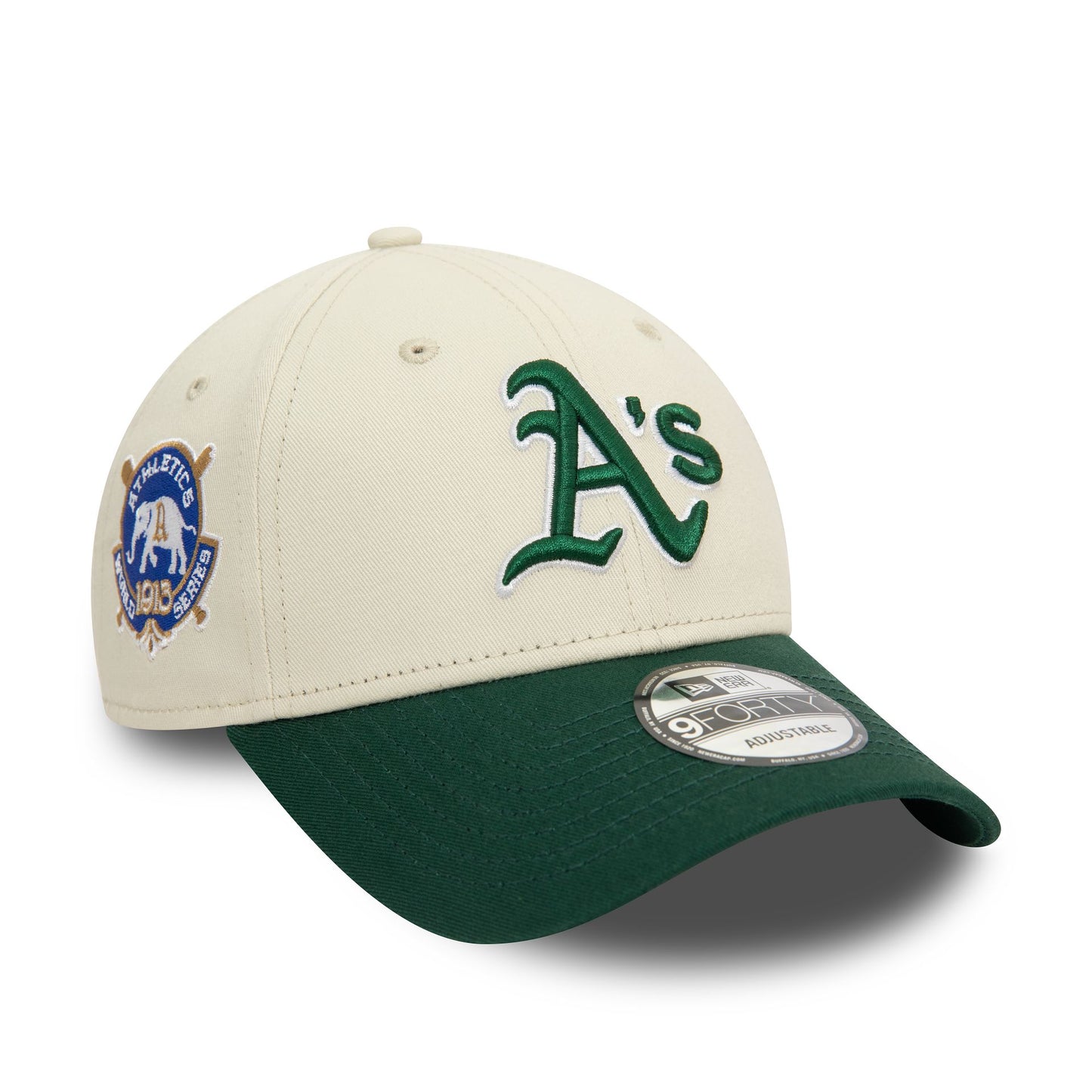 This is a Oakland Athletics World Series Dark Green 9FORTY Adjustable Cap 1