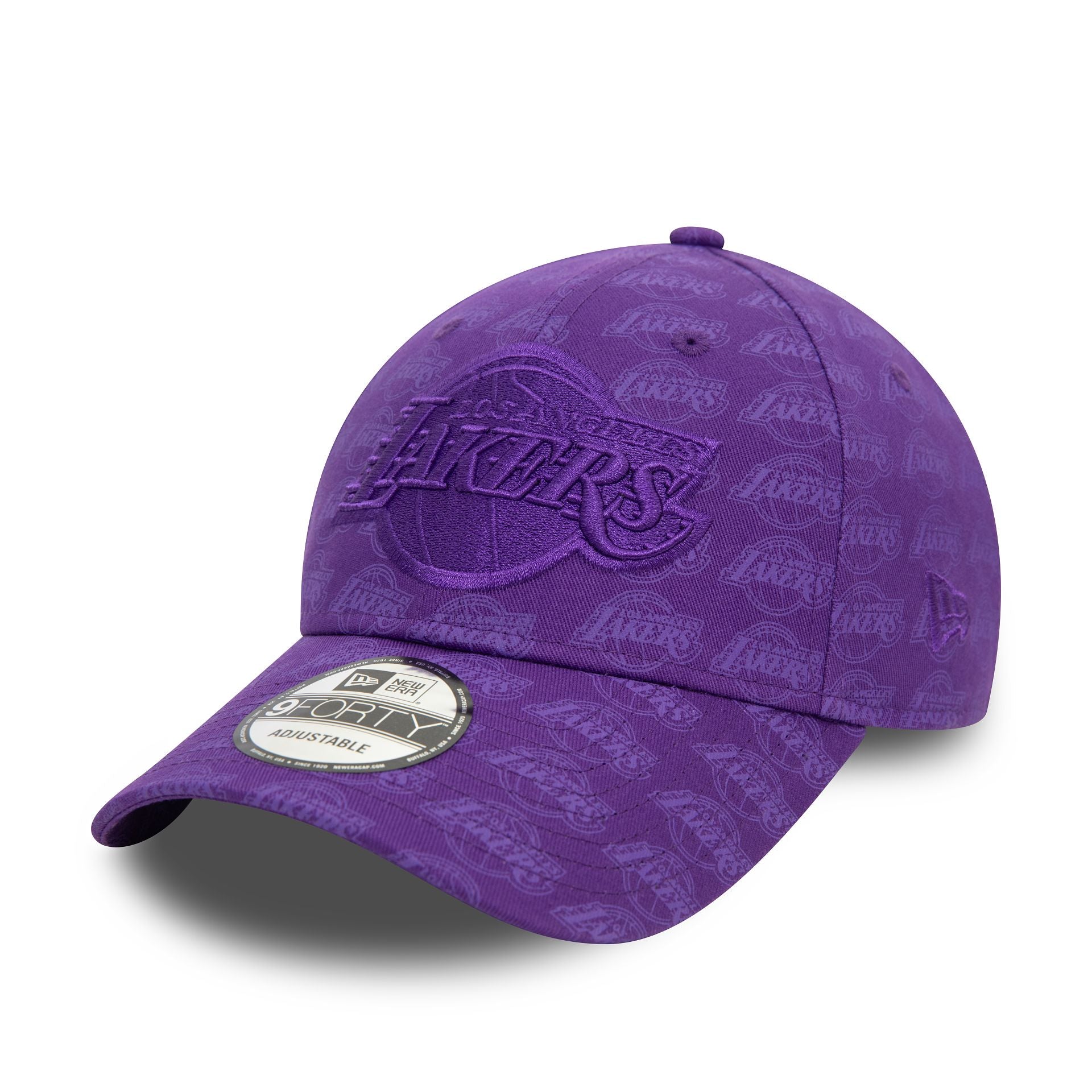 This is a LA Lakers Team Monogram Purple 9FORTY Adjustable Cap 1