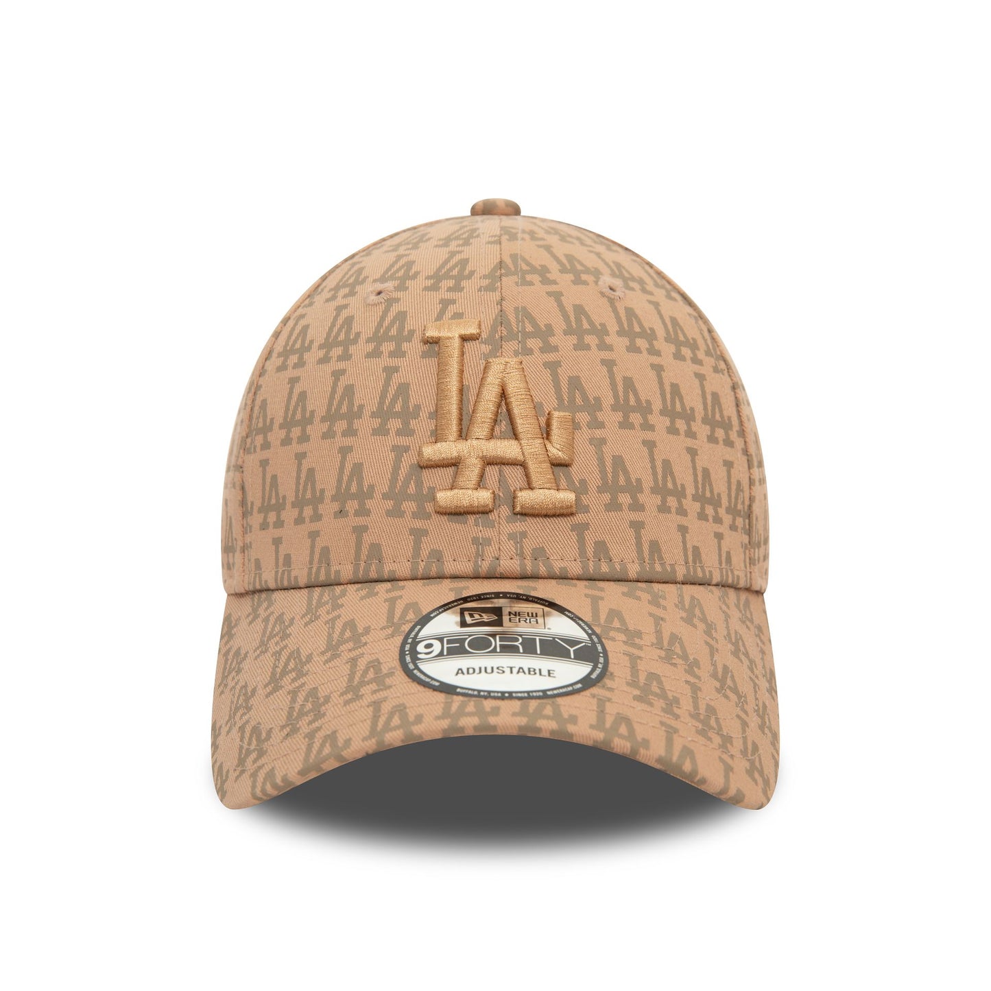 This is a LA Dodgers Team Monogram Dark Beige 9FORTY Adjustable Cap 2