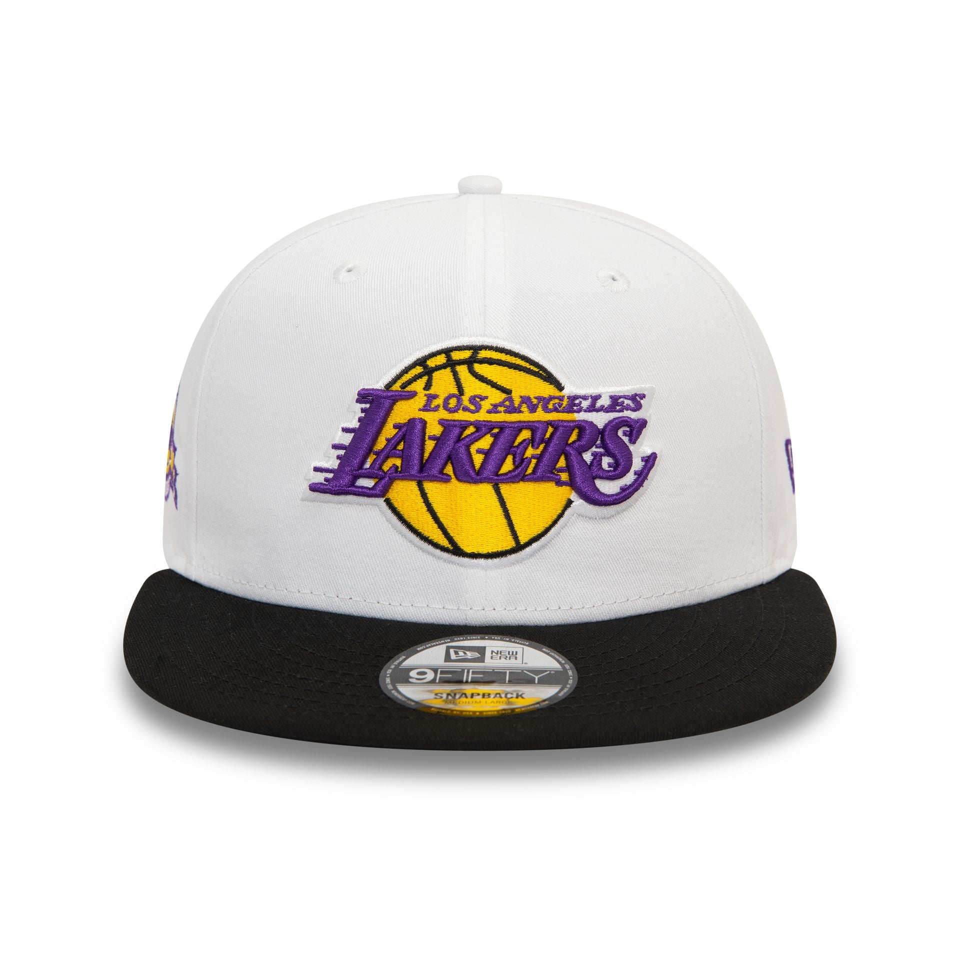 This is a LA Lakers White Crown Patch Black 9FIFTY Snapback Cap 2