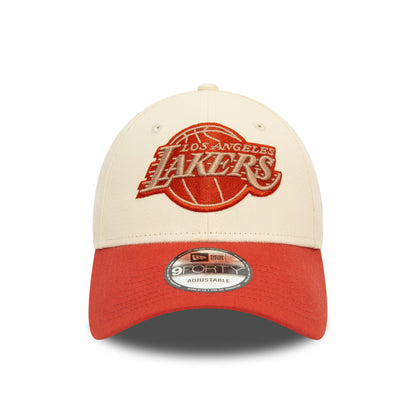 This is a LA Lakers Colour Block Light Beige 9FORTY Adjustable Cap 2