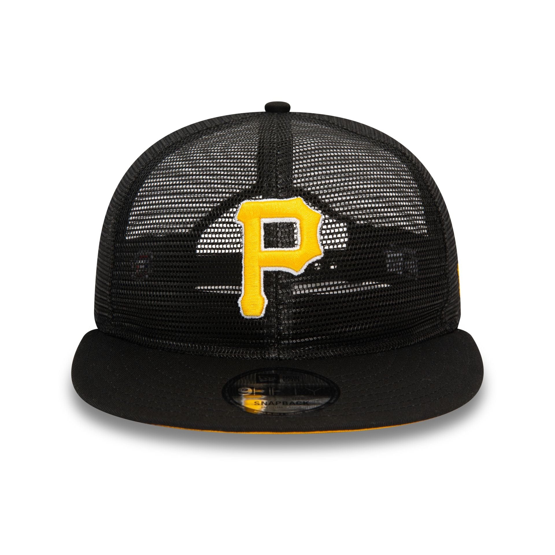 This is a Pittsburgh Pirates Embroidered Mesh Black 9FIFTY Snapback Cap 2