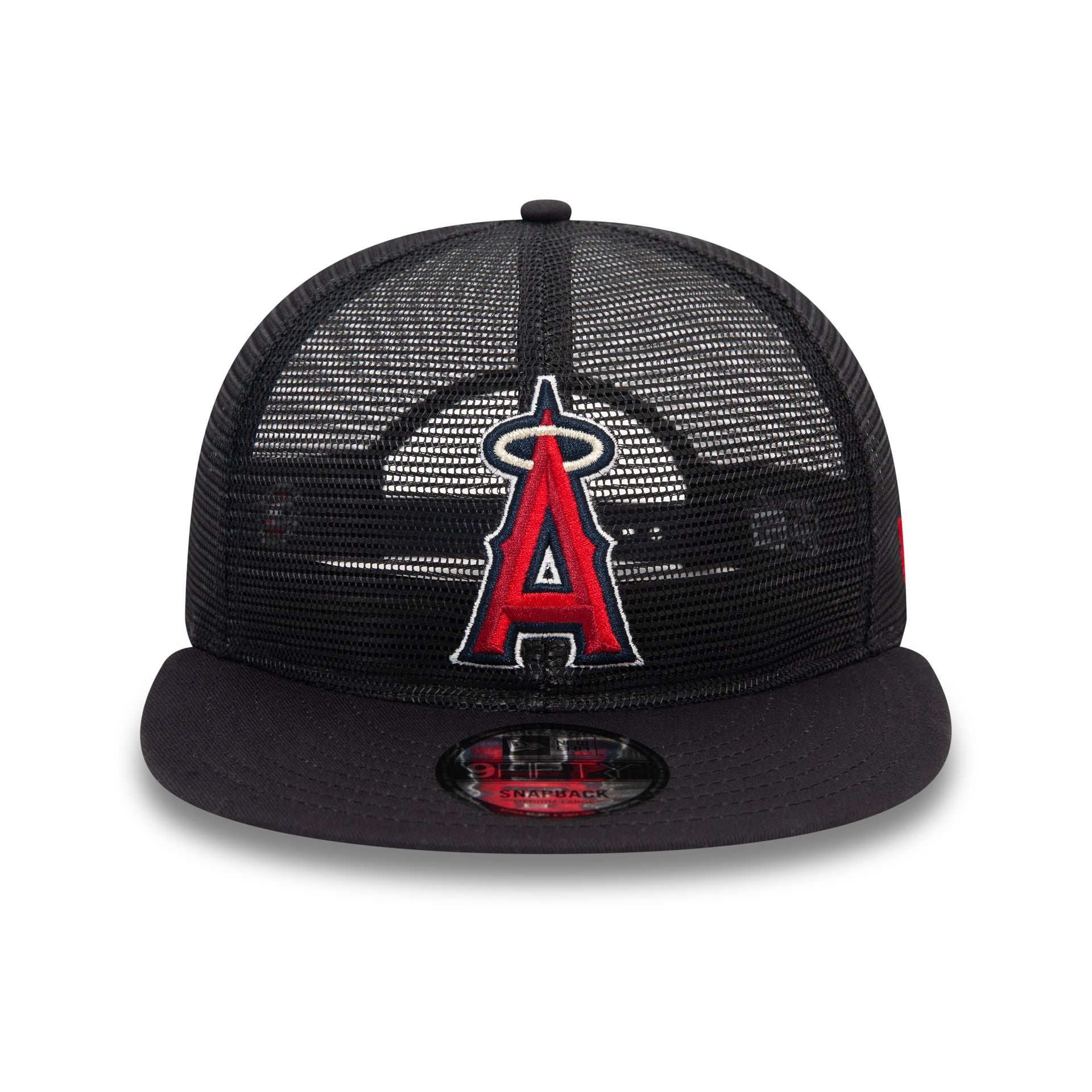 This is a LA Angels Embroidered Mesh Navy 9FIFTY Snapback Cap 2