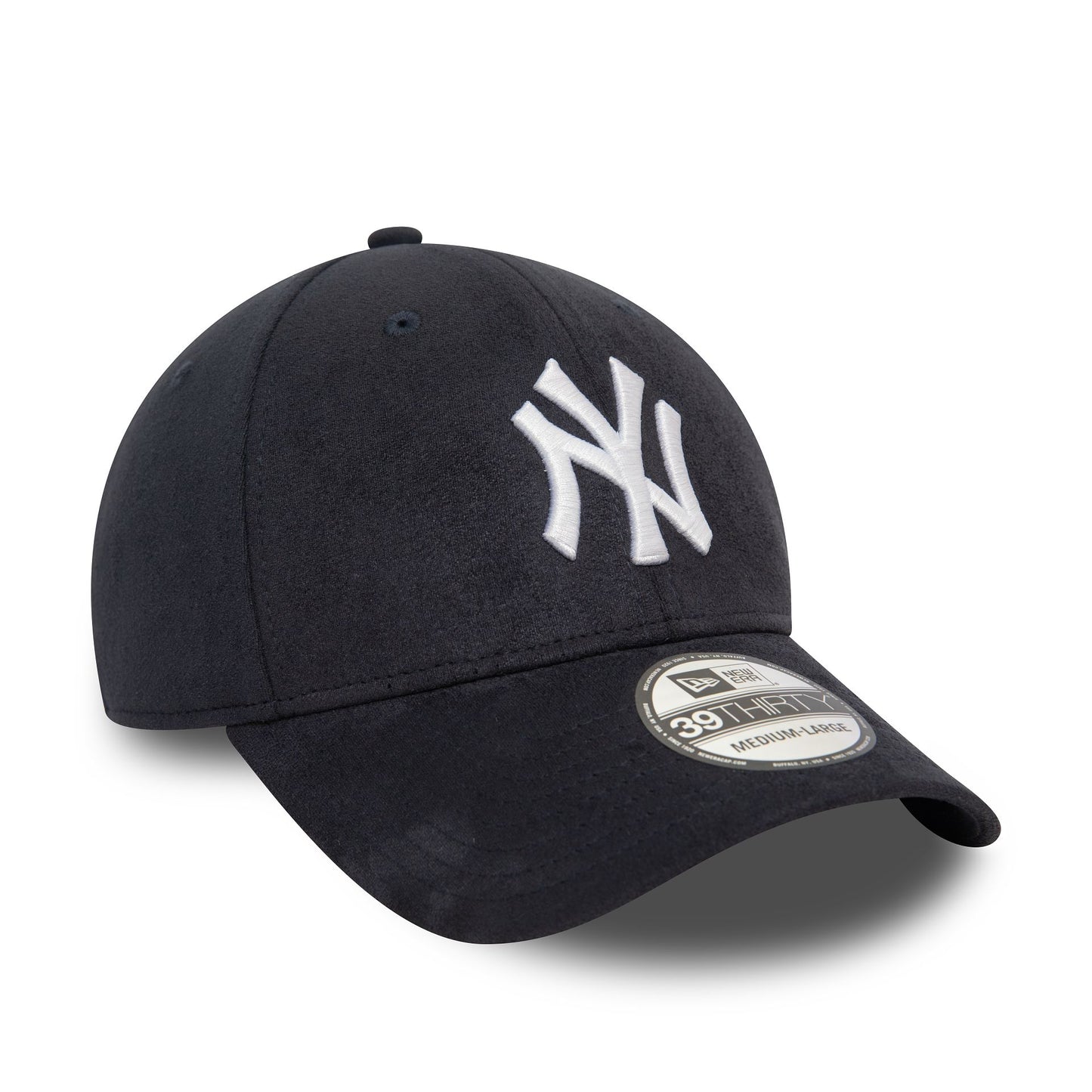 This is a New York Yankees Faux Suede Navy 39THIRTY Stretch Fit Cap 3