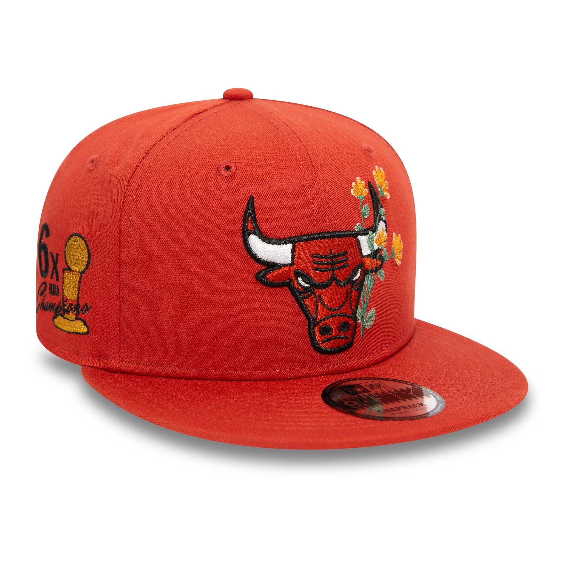 This is a Chicago Bulls Seasonal Flower Copper 9FIFTY Snapback Cap 3