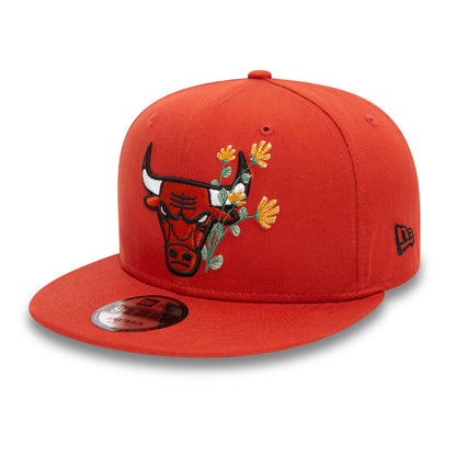 This is a Chicago Bulls Seasonal Flower Copper 9FIFTY Snapback Cap 1