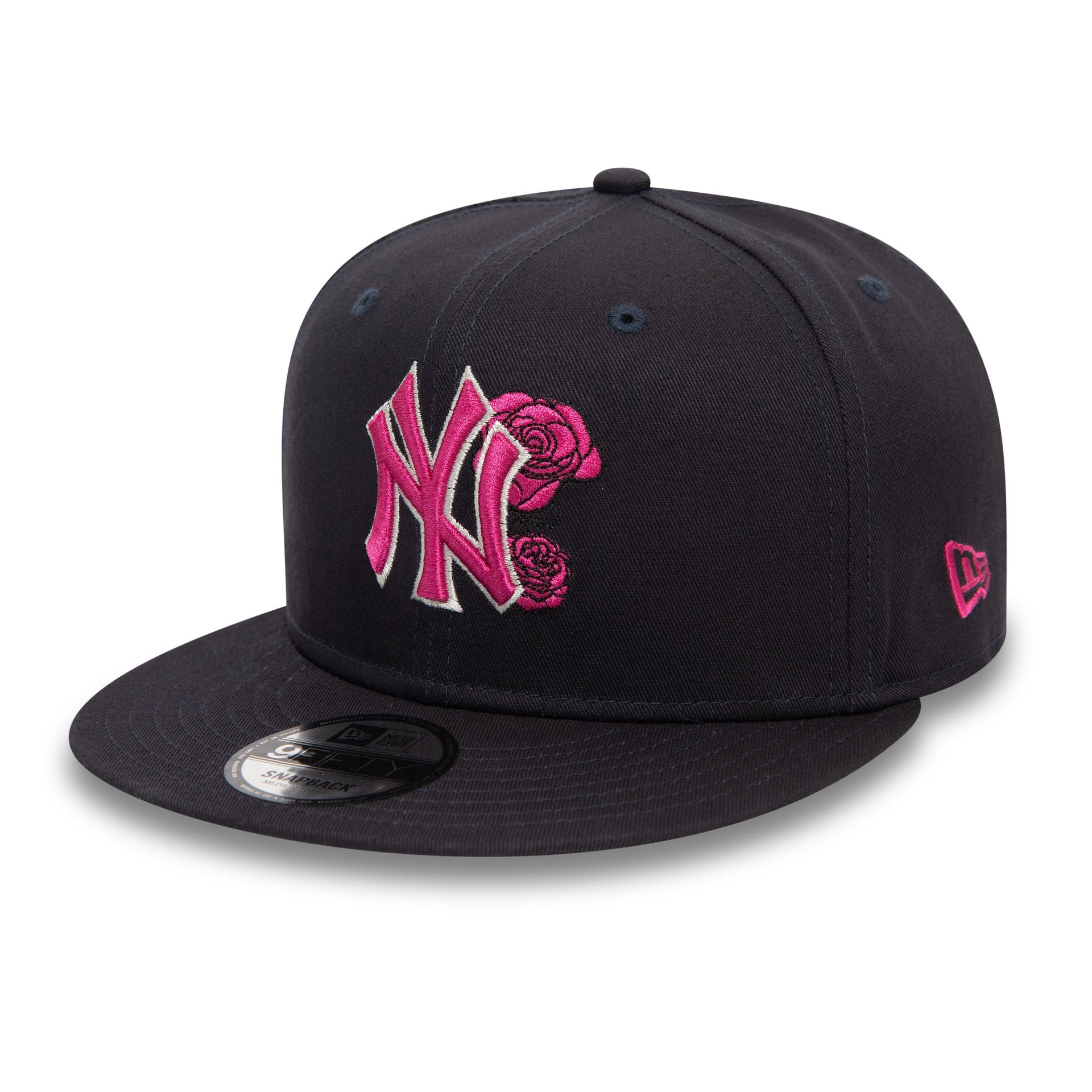 This is a New York Yankees Seasonal Flower Navy 9FIFTY Snapback Cap 1