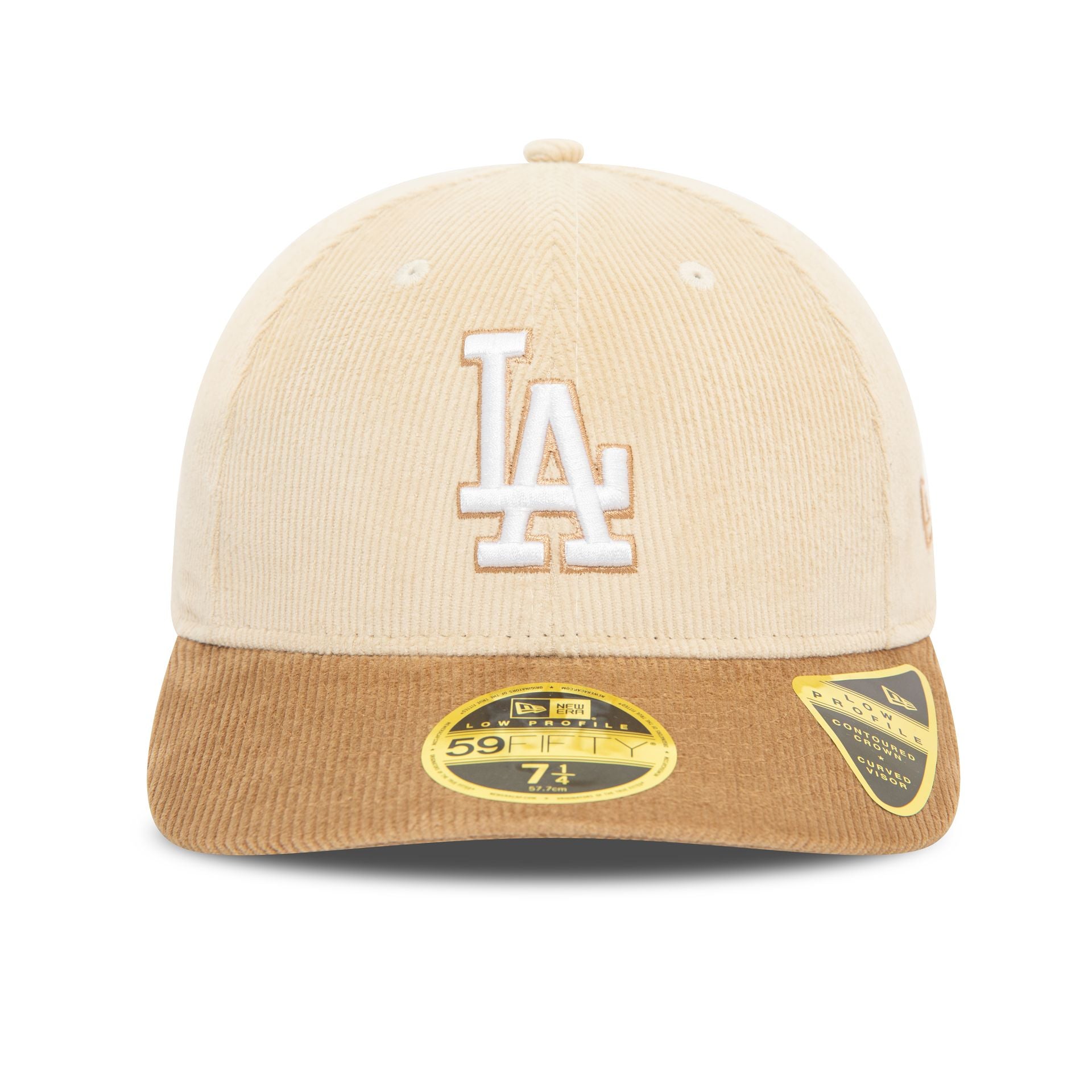 This is a LA Dodgers Cord Light Beige Low Profile 59FIFTY Fitted Cap 2