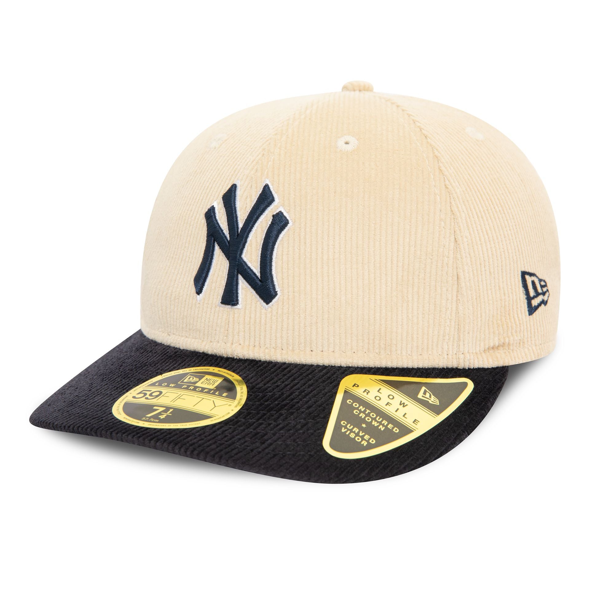 This is a New York Yankees Cord Light Beige Low Profile 59FIFTY Fitted Cap 1