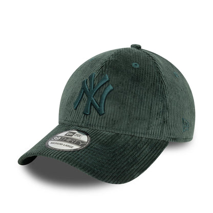 This is a New York Yankees Cord Dark Green 39THIRTY Stretch Fit Cap 1