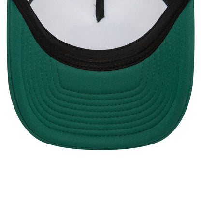 This is a Oakland Athletics World Series Dark Green 9FORTY E-Frame Adjustable Trucker Cap 3