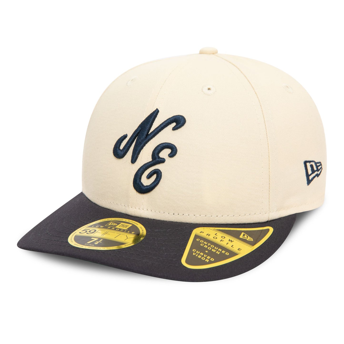 This is a New Era Heritage Script Cream Low Profile 59FIFTY Fitted Cap 4