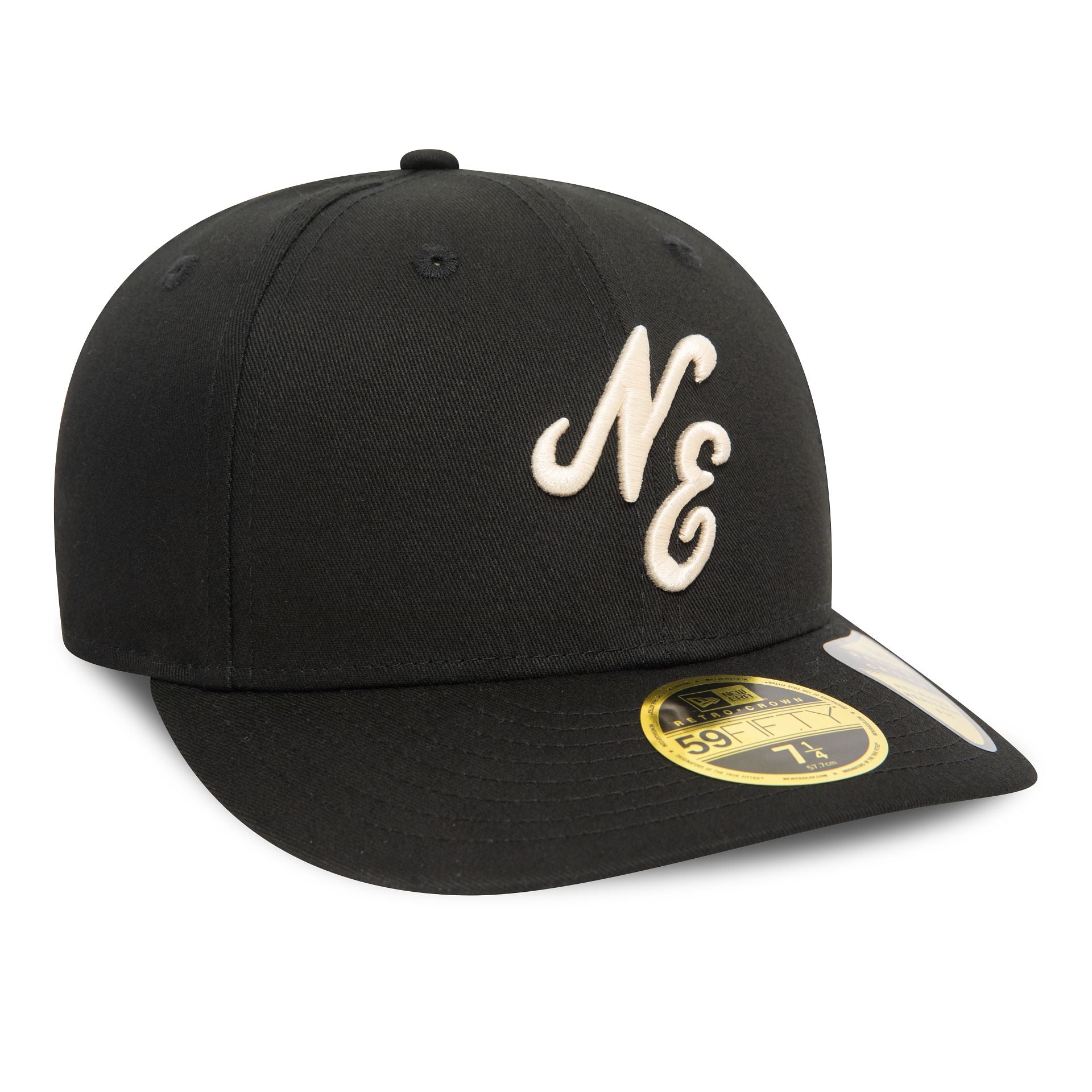 This is a New Era Heritage Script Black Low Profile 59FIFTY Fitted Cap 4