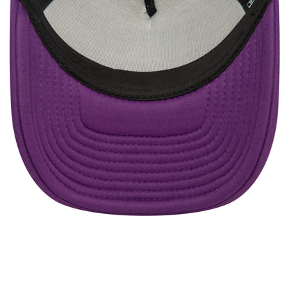 This is a LA Lakers NBA Team Colour Purple 9FORTY E-Frame Adjustable Trucker Cap 2