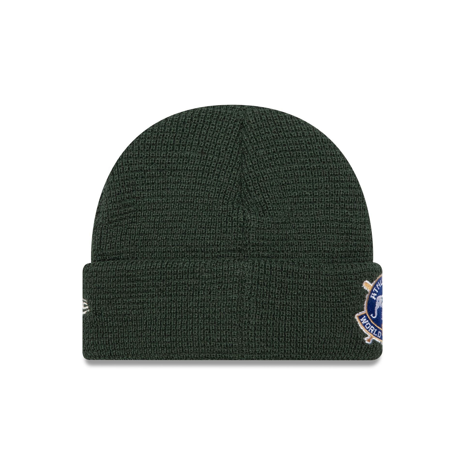 This is a Oakland Athletics Dark Green Short Cuff Knit Beanie Hat 2