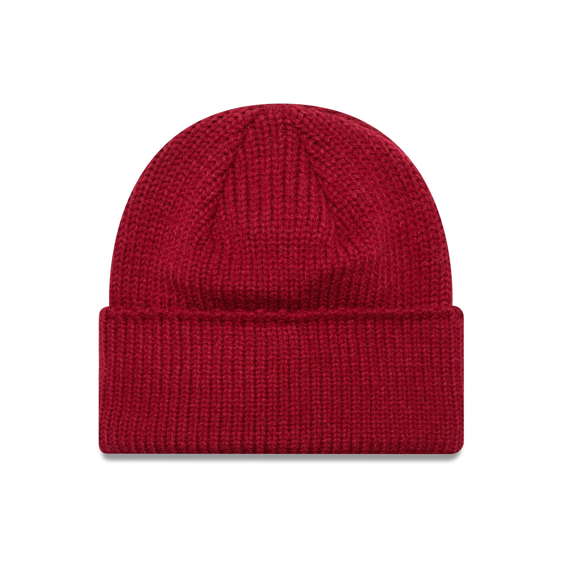 This is a New Era Red Wide Cuff Knit Beanie Hat 2