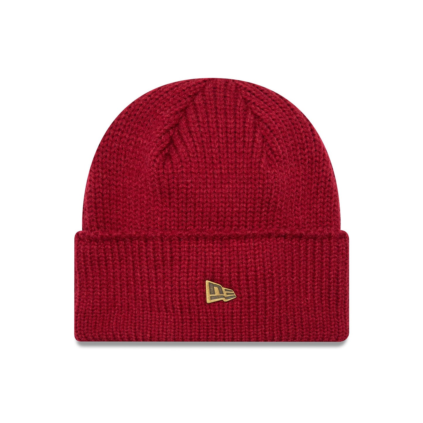 This is a New Era Red Wide Cuff Knit Beanie Hat 1