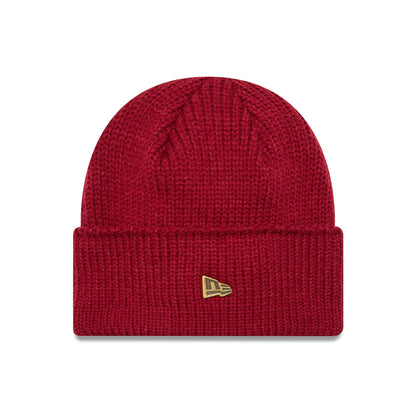 This is a New Era Red Wide Cuff Knit Beanie Hat 1