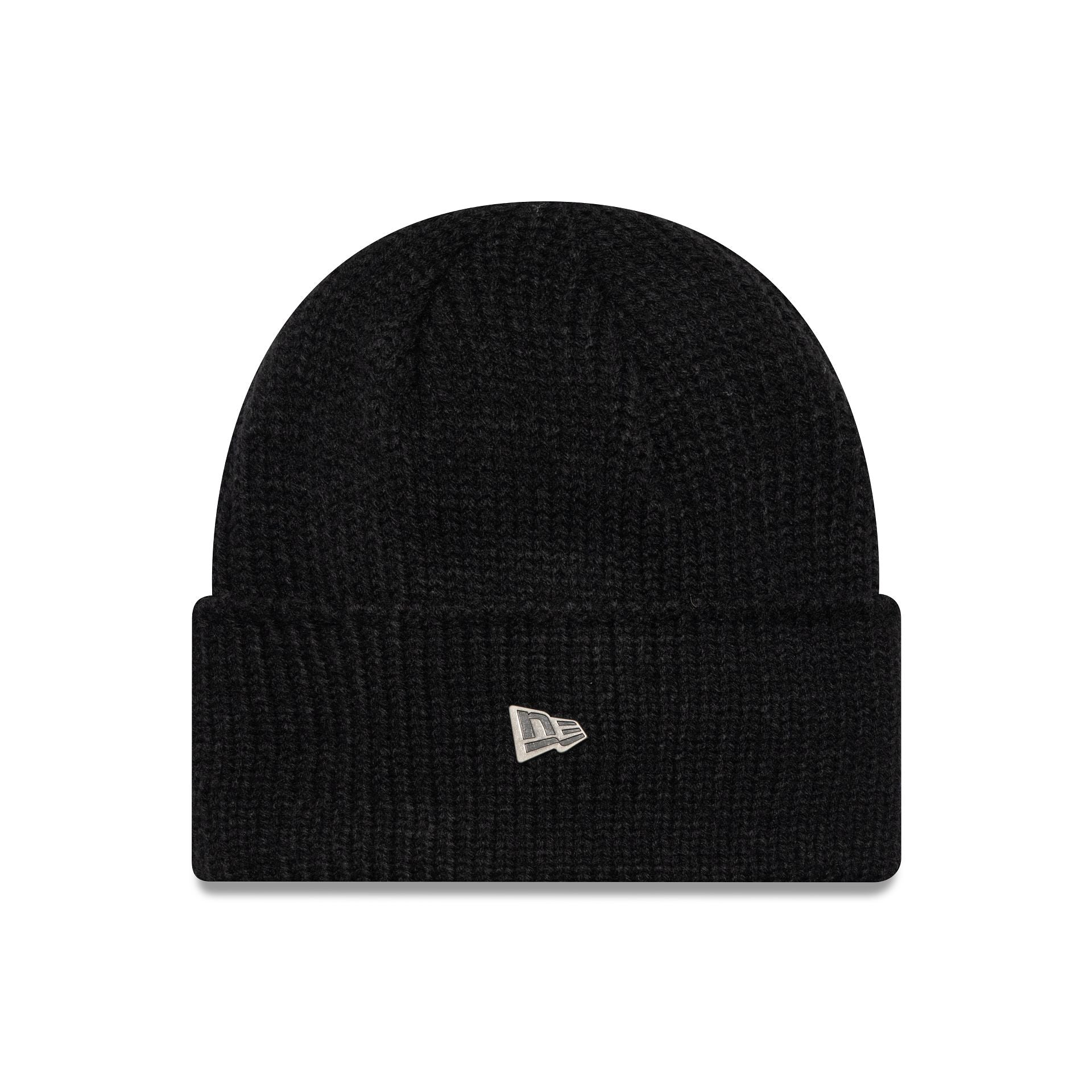 This is a New Era Black Wide Cuff Knit Beanie Hat 1