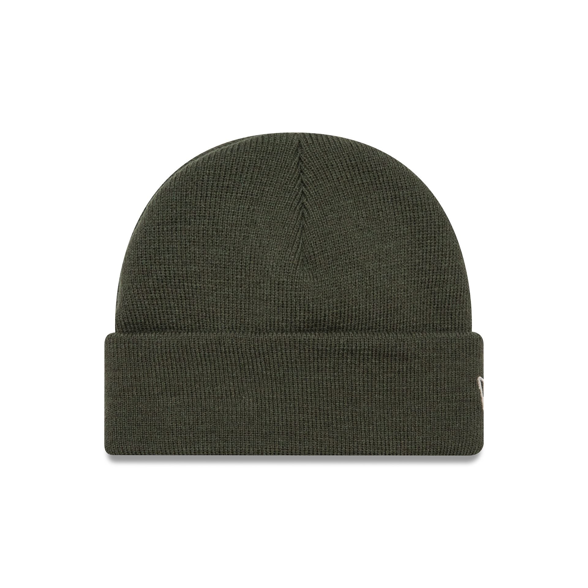 This is a New Era Green Short Cuff Knit Beanie Hat 2