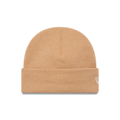 This is a New Era Beige Short Cuff Knit Beanie Hat 2