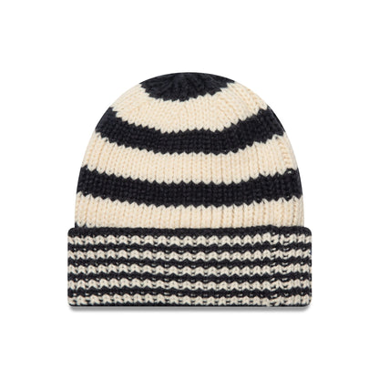 This is a New Era Stripe Navy Cuff Knit Beanie Hat 2