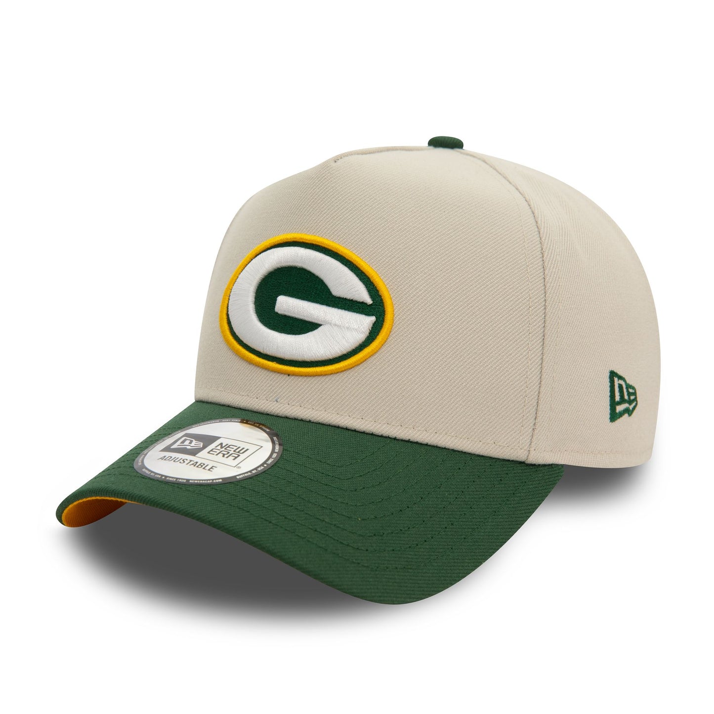 This is a Green Bay Packers NFL Light Beige 9FORTY E-Frame Adjustable Cap 2