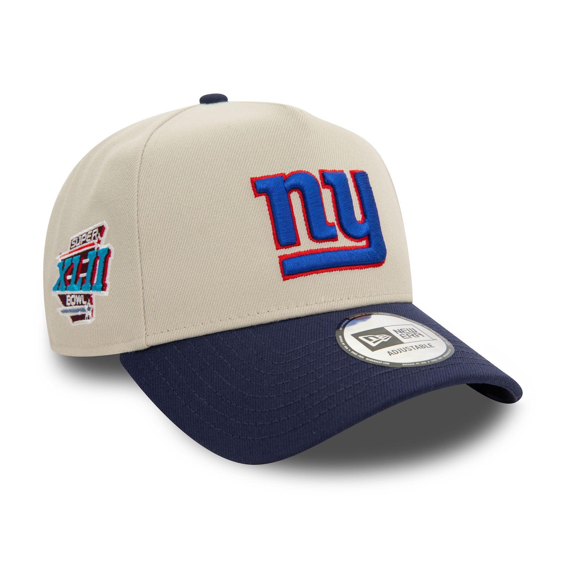 This is a New York Giants NFL Light Beige 9FORTY E-Frame Adjustable Cap 5